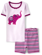 Girls Elephant Snug Fit Cotton Pajamas - Gymmies
