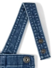Girls Embroidered Space Denim Shortalls - Future Astronaut