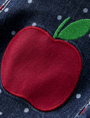 Girls Apple Dot Overalls - Teacher's Favorite