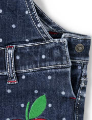 Girls Apple Dot Overalls - Teacher's Favorite