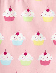 Girls Cupcake Bow Leggings - Birthday Boutique
