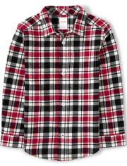 Camisa con botones a cuadros para niños - Jefe de bomberos