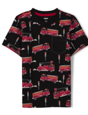 Haut de poche pour camion de pompiers pour garçons - Chef des pompiers