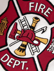 Boys Embroidered Raglan Top - Fire Chief