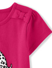 Haut à nœud chiot brodé pour filles - Amis dalmatiens