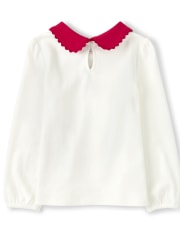 Girls Apple Peter Pan Top - Teacher's Favorite