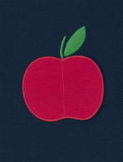 Girls Peek-A-Boo Apple Patch Top - Teacher's Favorite
