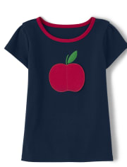 Girls Peek-A-Boo Apple Patch Top - Teacher's Favorite