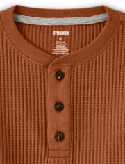 Camiseta con cuello henley para niños - Cosecha