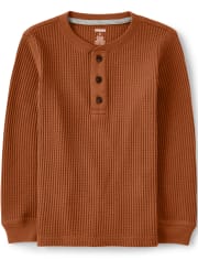 Camiseta con cuello henley para niños - Cosecha