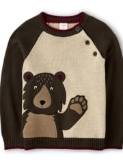 Suéter de oso bordado para niños - Critter Campout