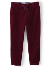 Boys Corduroy Pull On Jogger Pants - Critter Campout