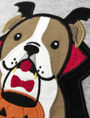 Camiseta raglán con perro bordado para niños - Lil Pumpkin