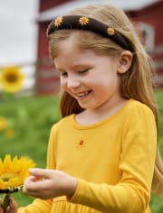 Diadema con aplicación de girasol para niñas - Harvest