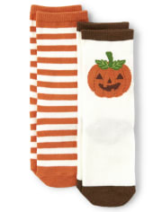 Boys Crew Socks 2-Pack - Lil Pumpkin