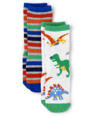 Boys Crew Socks 2-Pack - Dino Dude