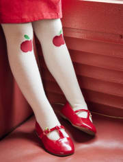 Girls Apple Tights 2-Pack - Teacher's Favorite