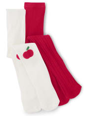 Girls Apple Tights 2-Pack - Teacher's Favorite