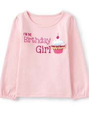 Top de cupcake bordado para niñas - Boutique de cumpleaños