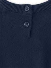 Girls Embroidered Apple Sweater - Teacher's Favorite