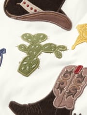 Camiseta vaquera bordada para niños - Western Skies