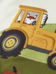 Top a capas con diseño de camión bordado para niños - Harvest