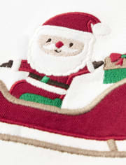 Girls Embroidered Santa's Sleigh Top - Ho Ho Ho