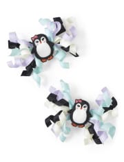 Girls Penguin Curly Hair Clips - Polar Party