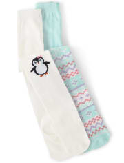 Girls Penguin Tights 2-Pack - Polar Party