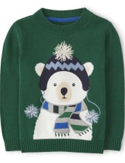 Boys Polar Bear Sweater - Polar Party
