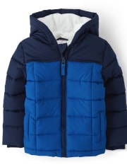 Boys Colorblock Puffer Jacket - Polar Party