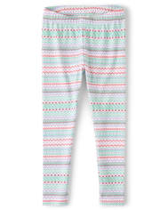 Girls Fairisle Leggings - Polar Party