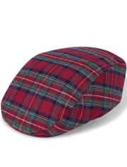 Baby Boys Plaid Newsboy Hat - Family Celebrations Red