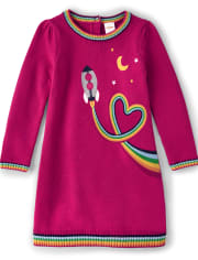 Gymboree Toddler Girls 3T Pink Cosmic Club Shooting Star Sweater Dress ~NWT 