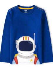 Gymboree Comet Club Boys Embroidered Astronaut Top