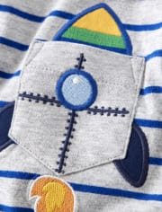 Camiseta con bolsillo de rayas Rocket para niños - Comet Club