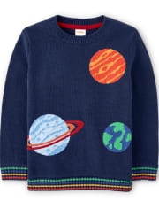 Boys Intarsia Planet Sweater - Comet Club