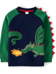 Boys Embroidered Dragon Sweatshirt - Knights and Dragons