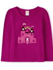 Girls Embroidered Castle Top - Royal Princess