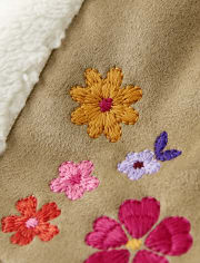 Girls Embroidered Floral Vest - Little Llamas