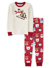 Pijama de algodón unisex Winter Critters de 2 piezas - Gymmies