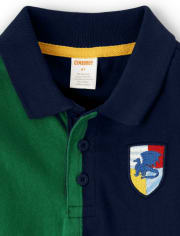 Boys Colorblock Rugby Polo - Knights and Dragons