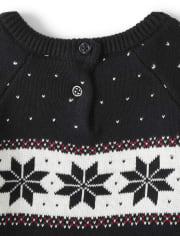 Girls Fairisle Sweater Dress - Reindeer Cheer