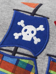 Boys Embroidered Pirate Ship Sweatshirt - Aye Aye Matey