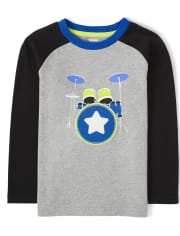 Camiseta raglán de batería bordada para niños - Rock Academy
