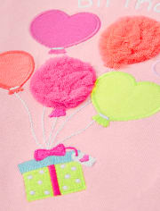 Girls Embroidered Balloons Top - Birthday Boutique