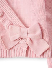 Girls Wrap Ruffle Sweater - Prima Ballerina
