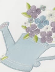 Girls Embroidered Peplum Top - Spring Blooms