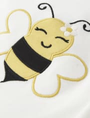 Girls Embroidered Bee Tulip Top - Busy Little Bee