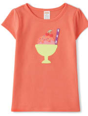 Girls Embroidered Sundae Top - Popsicle Party
